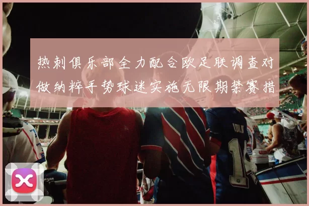 热刺俱乐部全力配合欧足联调查对做纳粹手势球迷实施无限期禁赛措施